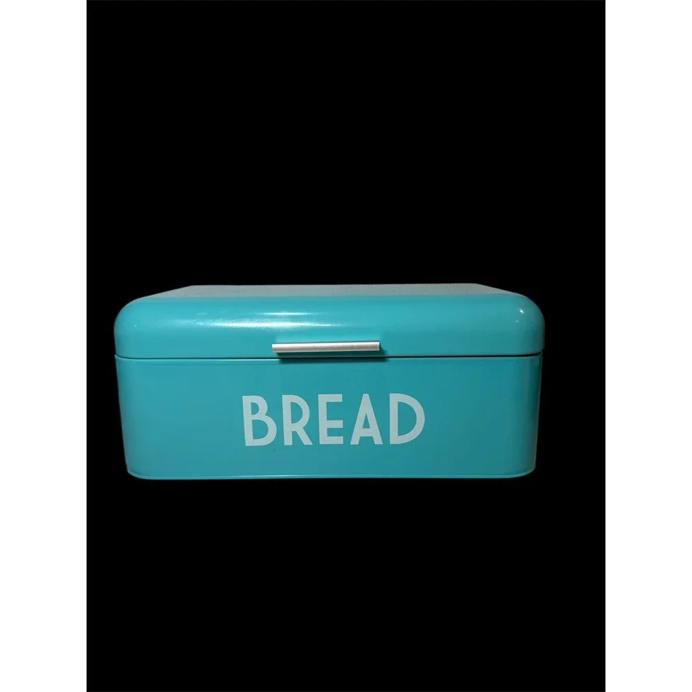 Vintage Metal Bread Box for Kitchen Counter, Bread Bin Storage Container   Green